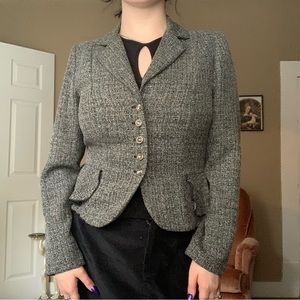 90s Vintage Gray Tweed Blazer